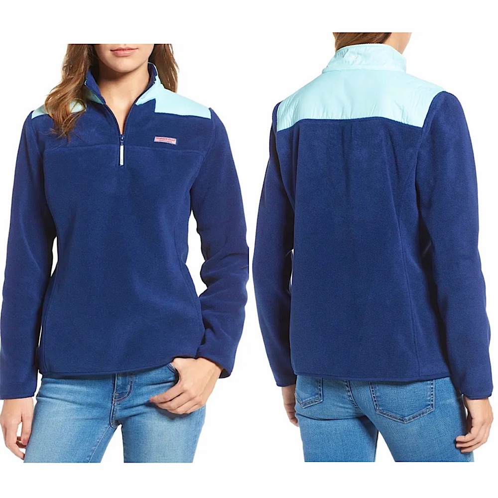 Womens Vineyard Vines Shep Fleece Pullover Quarter Zip size Small